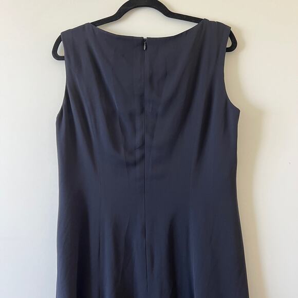 Escada Black Silk Ruffle Fringe V Neck Maxi Dress Formal Gown Womens 42 Large - Picture 4 of 15